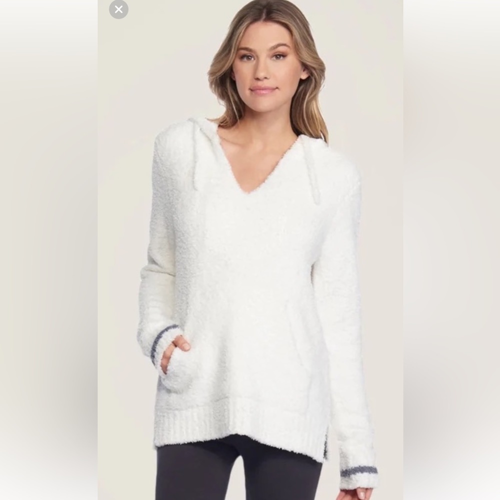 Barefoot Dreams Cozy Chic Sweater Baja Hoodie Size 1 Small Long Sleeve Pullover